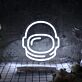 Astronaut Helmet Outline LED Neon Sign for Space Rooms