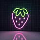Strawberry Neon Sign Perfect for adding a sweet touch to kitchens and cafes