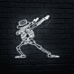 Hat-Wearing Dabbing Skeleton LED Neon Sign