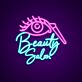 Beauty Salon with Eye and Makeup Applicator LED Neon Sign