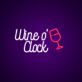 Wine o' Clock with Glass LED Neon Sign
