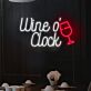 Wine o' Clock with Glass LED Neon Sign