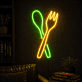Spoon And Fork Neon Sign Great for kitchens and dining areas