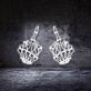 Two Skeleton Middle Finger Hands LED Neon Sign