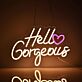 Hello Gorgeous with Heart LED Neon Sign