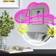 Cowboy Hat and Stars Neon Mirror Sign