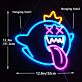 Crowned Ghost with X Eyes LED Neon Sign
