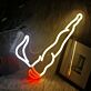 Abstract Red and White Upright Outline LED Neon Sign