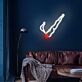 Abstract Red and White Upright Outline LED Neon Sign