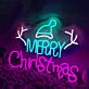 Santa Hat and Merry Christmas Neon Sign Holiday Cheer