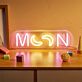 MOON Lettering LED Neon Sign with Crescent-Shaped O’s
