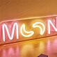 MOON Lettering LED Neon Sign with Crescent-Shaped O’s