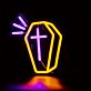Halloween Coffin with Cross LED Neon Sign