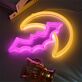Bat and Crescent Moon LED Neon Sign
