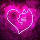 Cat in Heart Outline LED Neon Sign
