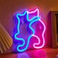 Two Cats Outline LED Neon Sign