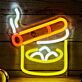 Cigar and Rocks Glass LED Neon Sign