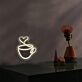 Coffee Cup with Heart-Shaped Steam LED Neon Sign