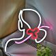 Woman Profile with Bow LED Neon Sign