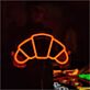 Broad Croissant Outline LED Neon Sign