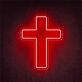 Plain Cross Outline LED Neon Sign