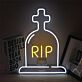 RIP Cross Headstone Halloween LED Neon Sign