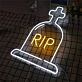 RIP Cross Headstone Halloween LED Neon Sign