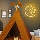 Crescent Moon and Star LED Neon Sign