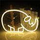 Elephant with Raised Trunk LED Neon Sign