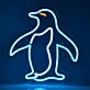 Penguin Outline Mini LED Neon Sign
