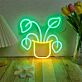 Potted Four-Leaf Sprout LED Neon Sign