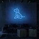 Sitting Puppy Outline LED Neon Sign