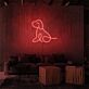 Sitting Puppy Outline LED Neon Sign