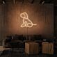 Sitting Puppy Outline LED Neon Sign