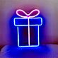 Ribbon-Wrapped Gift Box LED Neon Sign