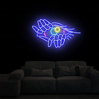 Erhellen Sie Ihren Wohnraum, Ihr Büro oder feiern Sie stilvoll mit Open The Evil Eye Neon Signs - Die ultimative Spiel-Neon-Heimdeko und das perfekte Neon-Party- oder Thanksgiving-Geschenk.