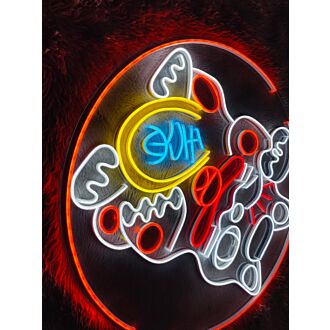 Neonschild Glückskatze