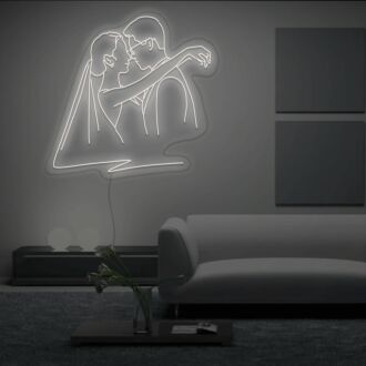 Süßes Hochzeits-Umarmungs-Neonschild