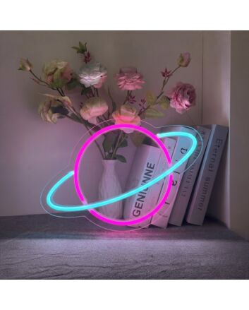 Brighten Up Your Space: From Cozy Bedrooms to Trendy Bars with the Saturn Planet LED Neon Sign
