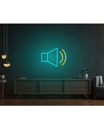 Brighten Your Space: Speaker On LED Neon Sign Perfect for Bars, Home Entertainment, and DJ Booths