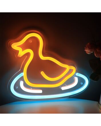 Brighten Your Space: Swimming Duck In Pool Pond LED Neon Sign - Perfect for Home Decor, Bars, and Outdoor Celebrations.