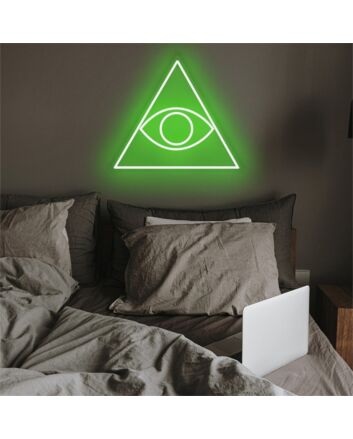 Enhance Your Space: Triangle Eye LED Neon Sign - Perfect for Home Decor, Bars, and Trendy Office Environments