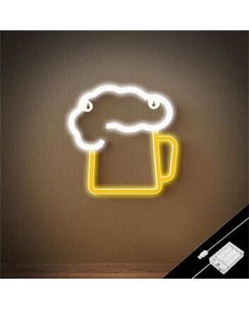 Brighten Your Bar, Office, or Home Decor: Tropical Beer Yellow LED Neon Sign Perfect for Any Celebration