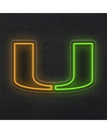 Brighten Your Game Day Celebrations and Home Bar with the University Of Miami Logo LED Neon Sign.