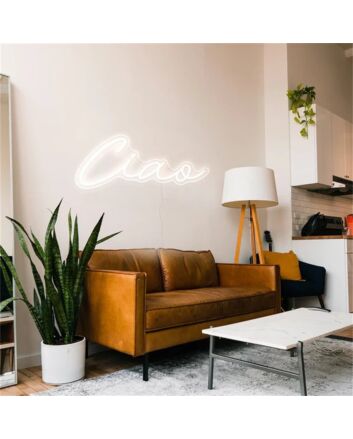 Brighten Up Your Space: Perfect for Home, Office, and Cafe Ambiance with the Wall Decor Home Ciao LED Neon Sign.