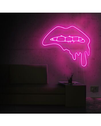 Dripping Lips Neon Sign