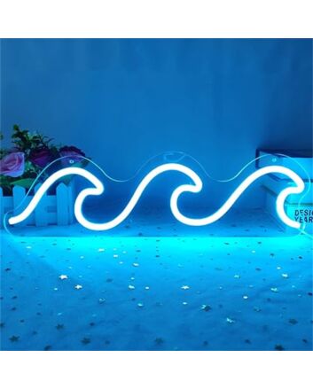 Brighten Your Space: Wave LED Neon Sign for Bars, Home Decor, and Office Ambiance.