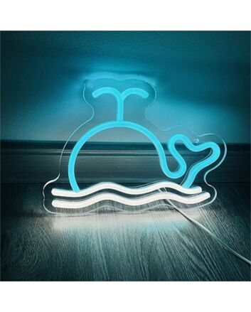 Enhance Your Living Spaces, Office, or Party Ambiance with the Whale For Home Decor LED Neon Sign.