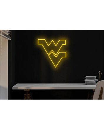 Brighten Up Your Space - Perfect for Home Decor, Office, Bars, and Events with the Wvu Flying Logo LED Neon Sign.