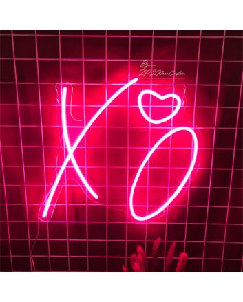 Brighten Up Your Love Story: Perfect for Weddings, Engagements, and Romantic Home Decor with X O Heart LED Neon Sign.
